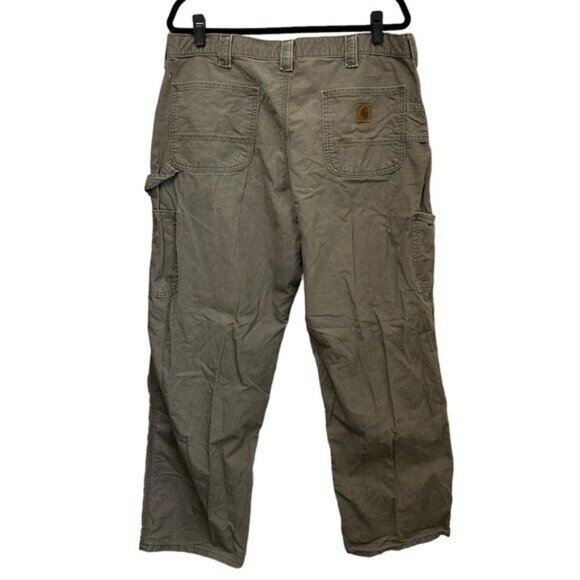Carhartt Men's 38x30 Pants Canvas Original Dungaree Fit Carpenter Brown B151 LBR - Picture 2 of 7